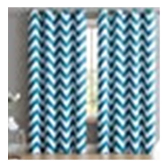 Four (4) Teal HLC.ME 52"×63" Curtains withThermal Backed Chevron Design NWT - Picture 4 of 5